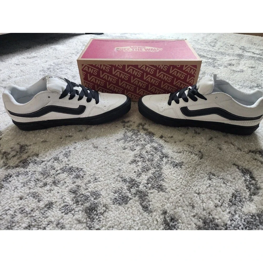 NEW Vans Caldrone Black Outsole Marshmallow White Suede Men's Sneakers Size 8.5 - Picture 3 of 9